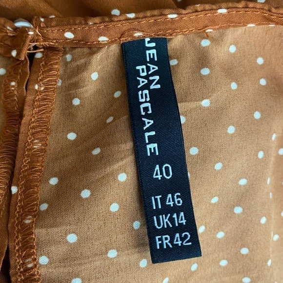 Jean Pascale Womans Soft Brown Polka Dot Sleeveless Dress Size 40 M - Picture 13 of 13